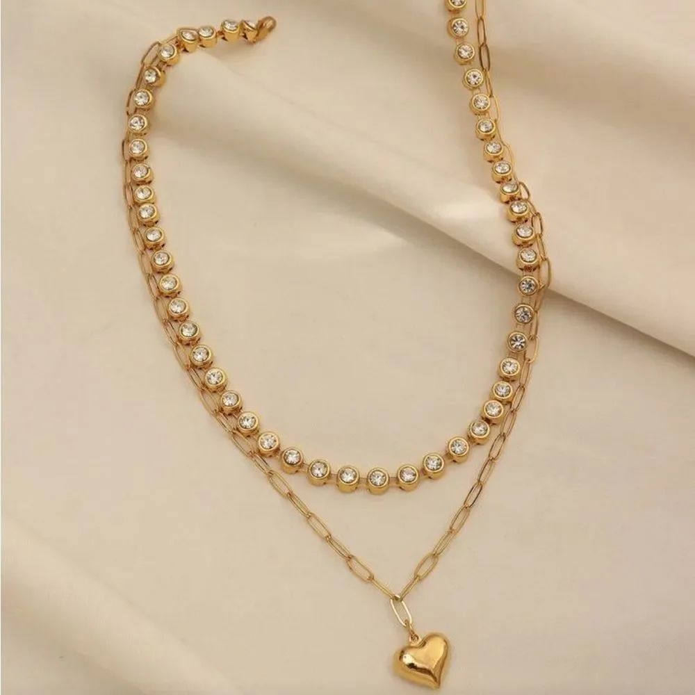 Gold Heart Pendant Necklace N1248